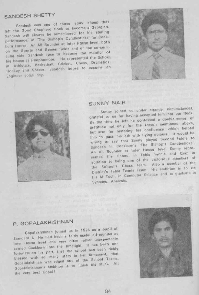 Sandesh Shetty, Sunny Nair P Gopalakrishnan - Biosketch