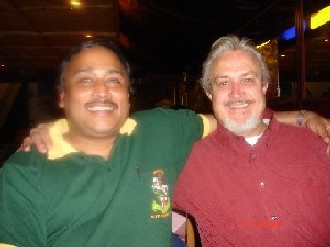 Jonathan Copeland with Tusky - London, Oct 2005 at the Prince of Ceylon restaurant