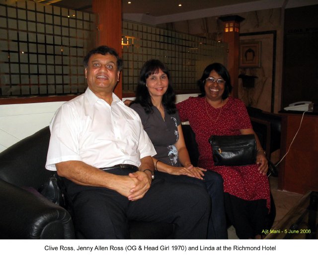 Jenny Ross (nee Allen) and husband Clive Ross visit Bangalore from Perth, Australia June 2006 - also in the photo Linda Hammick Rao