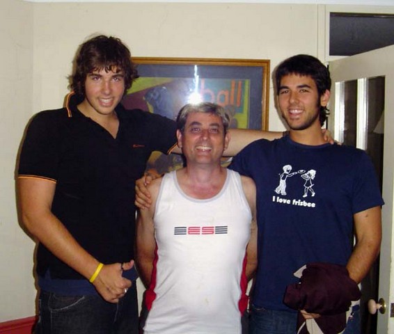 Sons Luke and Adam with Glenn Sargon - Perth Dec 2005