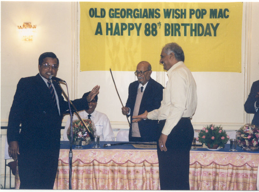 Pop Mac wielding his cane at his 88th birthday celeb organised by OGs in Bangalore